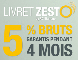 Livret Zesto : du 5% garantis pendant 4 mois, sans risque !