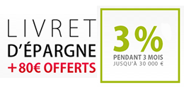 Livret épargne à 3% garantis + 80€ offerts, Noël approche !
