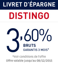 Livret Distingo : taux de 3.60%, offre prolongée jusqu'au 8 décembre !